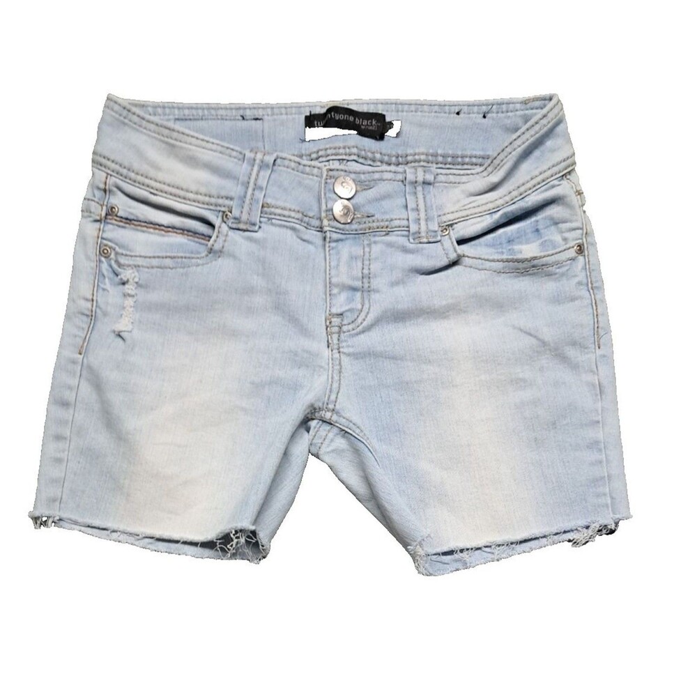 Twentyone Black by Rue21 Jean Shorts Womens Sz  7/8 Slim Denim Blue Stretch